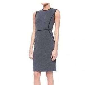 Tory Burch Charcoal Grey Sleeveless Marcia Wool Blend Sheath Dress - S